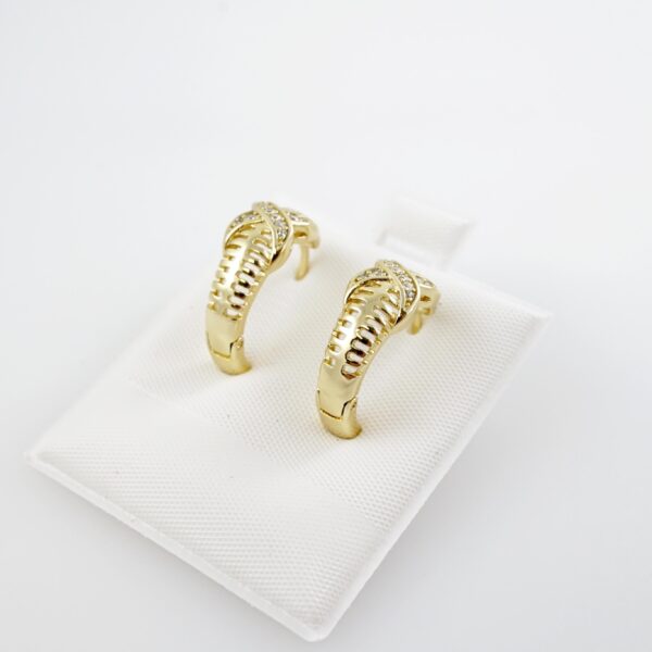 Aretes de Acero Inoxidable Bañados en Oro 14K – AL-EA0151