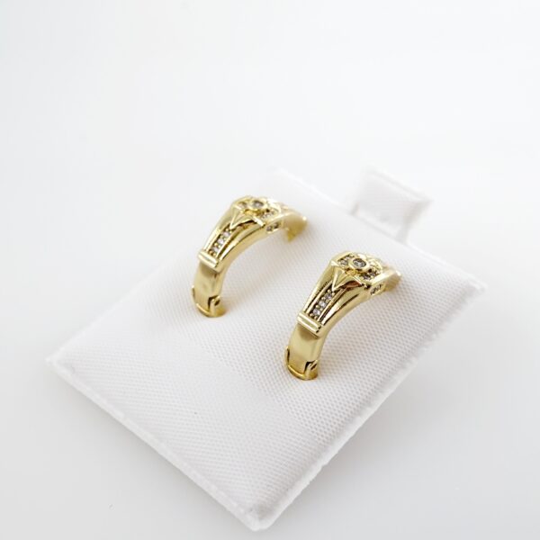 Aretes de Acero Inoxidable Bañados en Oro 14K – AL-EA0132