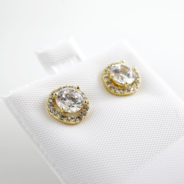 Aretes de Acero Inoxidable Bañados en Oro 14K – AL-EA0128