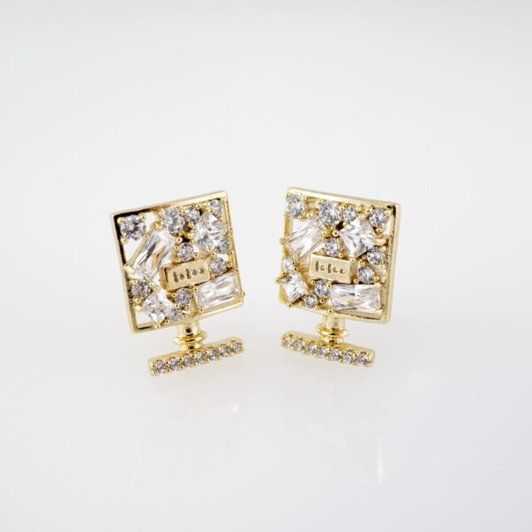 Aretes de Acero Inoxidable Bañados en Oro 14K – AL-EA0128