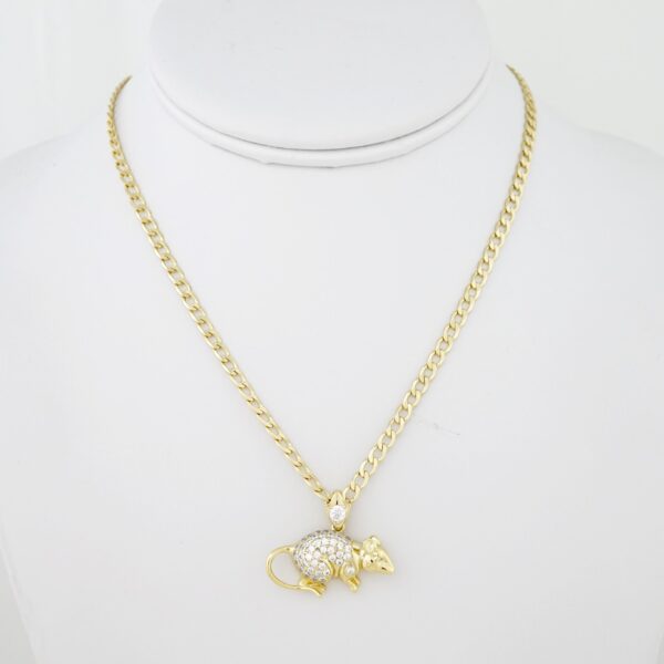 Cadena de Acero Bañada en Oro 14k - CH024