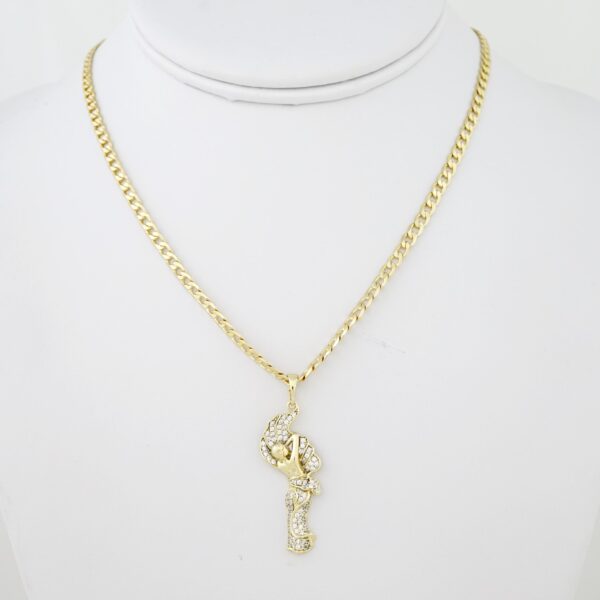 Cadena de Acero Bañada en Oro 14k - CH025