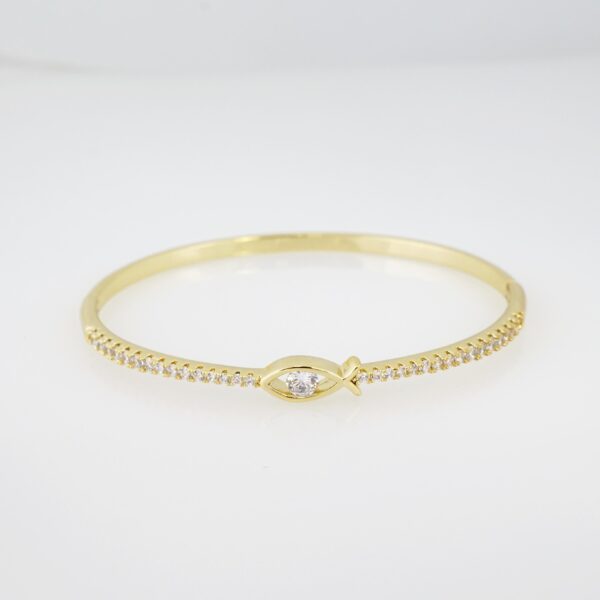 Manilla de Acero Bañada en Oro 14k - BA002
