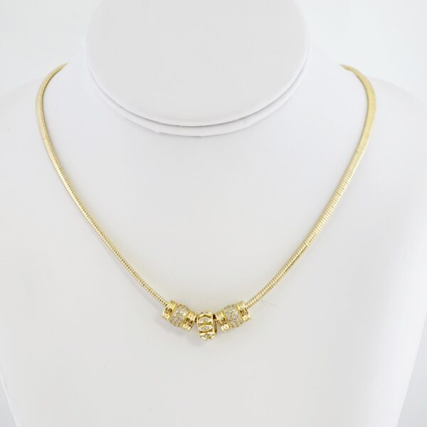 Gargantilla de Acero Bañada en Oro 14k - NK007