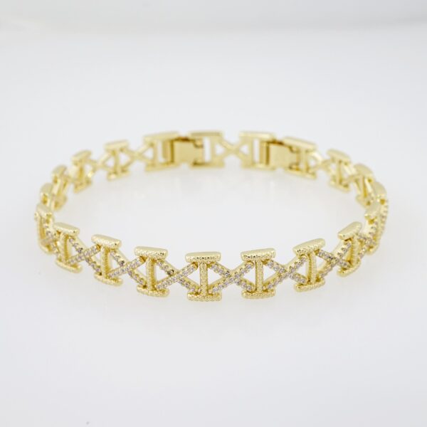 Brazalete de Acero Bañado en Oro 14k - BR001