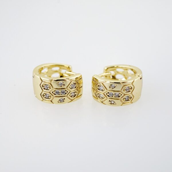 Arete de Acero Bañado en Oro 14k - EA006