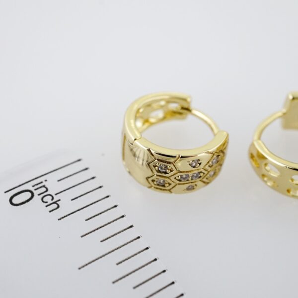 Arete de Acero Bañado en Oro 14k - EA006 - Imagen 3
