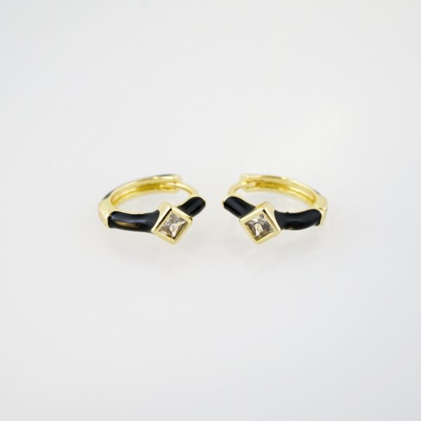 Arete de Acero Bañado en Oro 14k - EA007