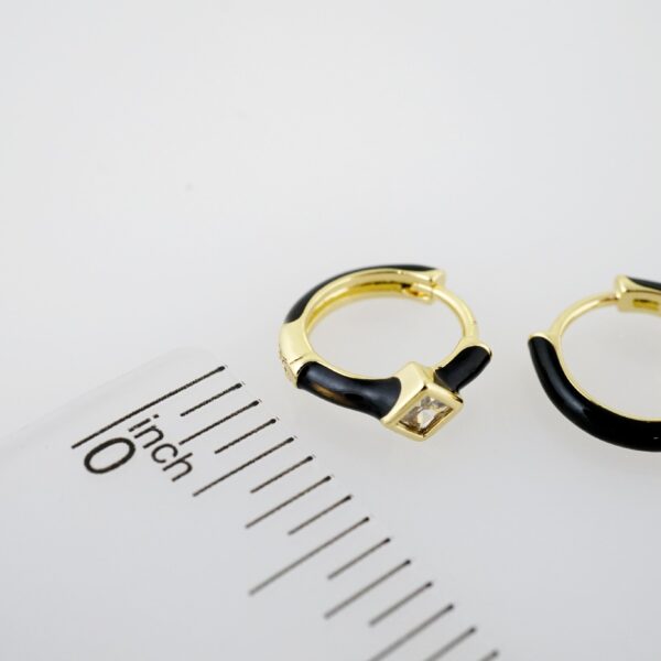 Arete de Acero Bañado en Oro 14k - EA007 - Imagen 3