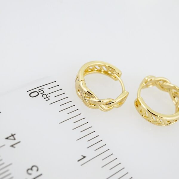 Arete de Acero Bañado en Oro 14k - EA0032 - Imagen 3