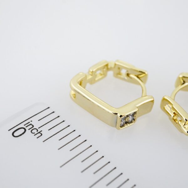 Arete de Acero Bañado en Oro 14k - EA0039 - Imagen 3
