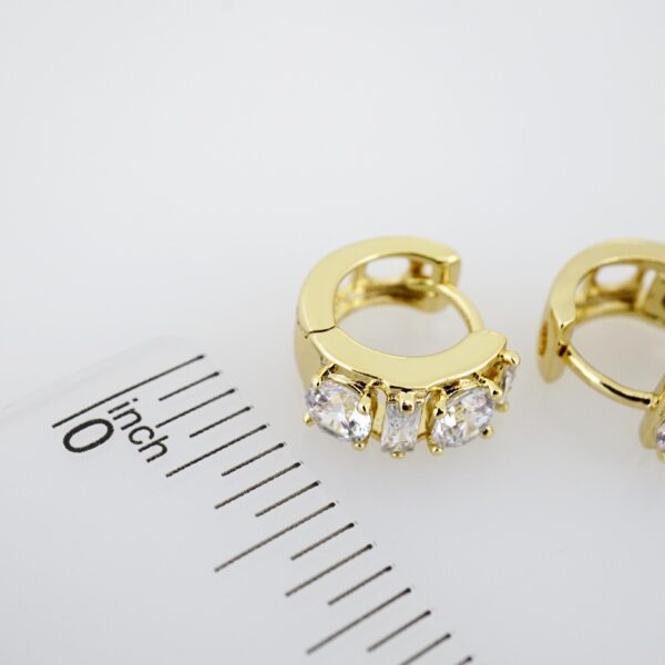 Arete de Acero Bañado en Oro 14k - EA0043 - Imagen 3
