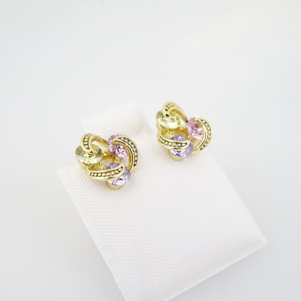 Arete de Acero Bañado en Oro 14k - EA0046