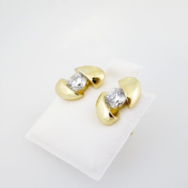 Arete de Acero Bañado en Oro 14k - EA0049