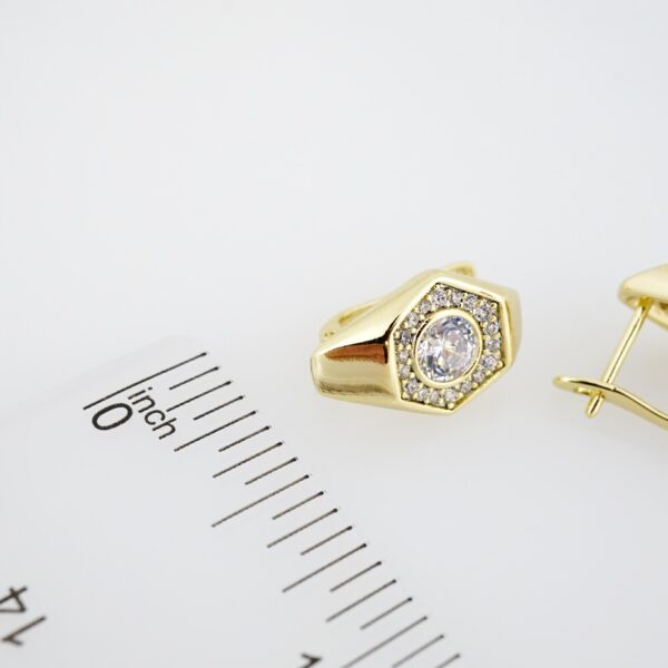 Arete de Acero Bañado en Oro 14k - EA0210 - Imagen 3