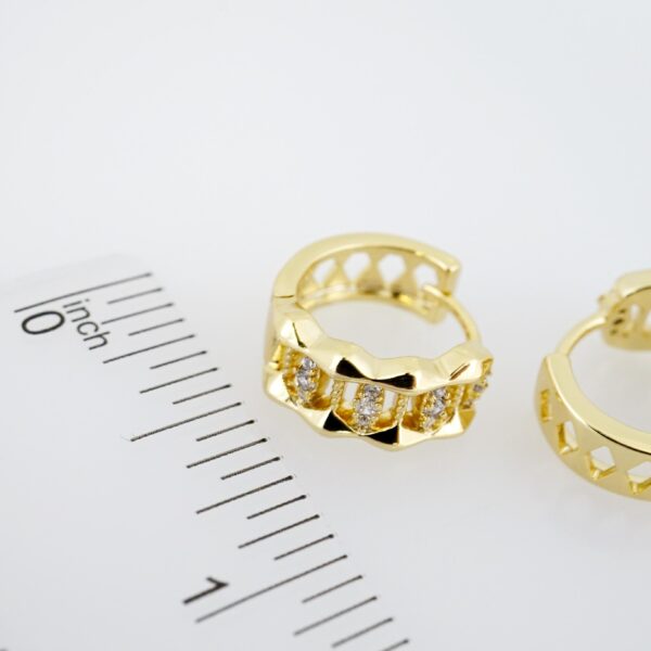 Arete de Acero Bañado en Oro 14k - EA0211 - Imagen 3