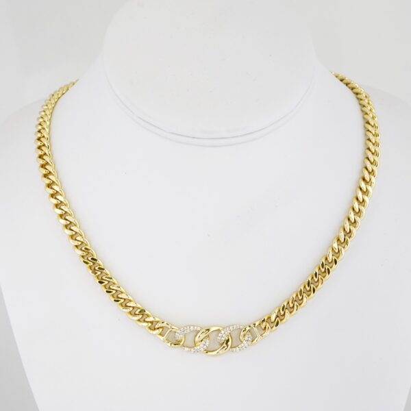 Gargantilla de Acero Bañada en Oro 14k - NK018
