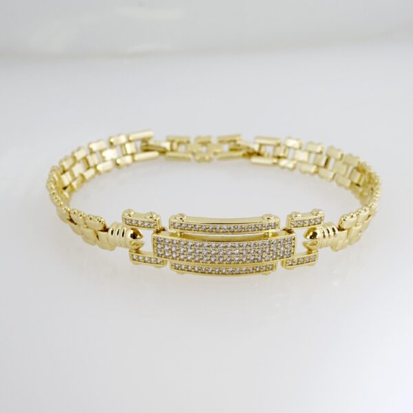 Brazalete de Acero Bañado en Oro 14k - BR037