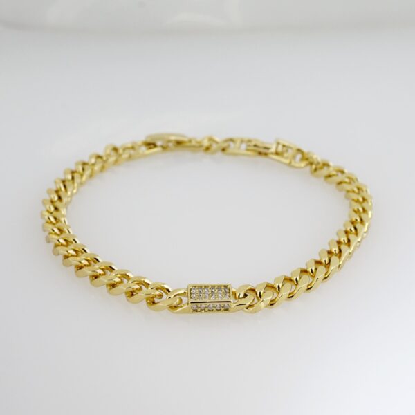 Brazalete de Acero Bañado en Oro 14k - BR036