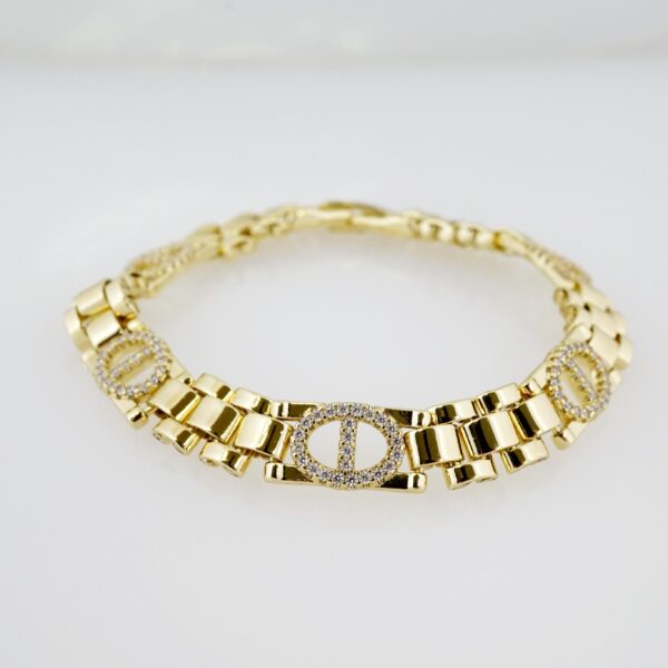 Brazalete de Acero Bañado en Oro 14k - BR027
