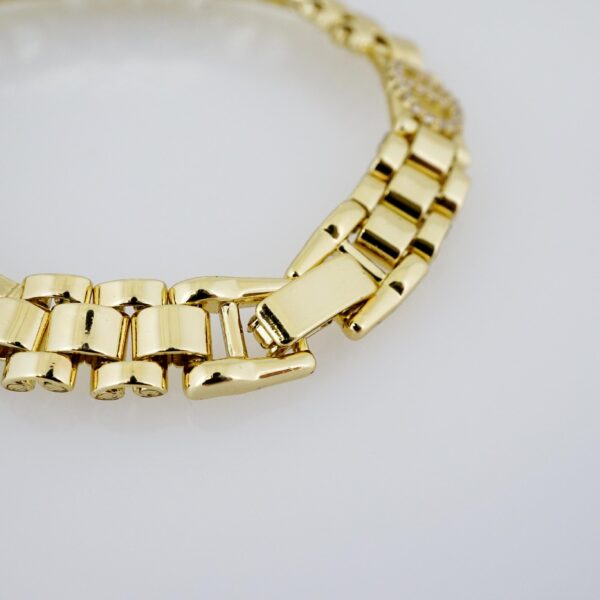 Brazalete de Acero Bañado en Oro 14k - BR027 - Imagen 3