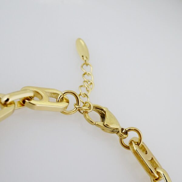 Brazalete de Acero Bañado en Oro 14k - BR028 - Imagen 3