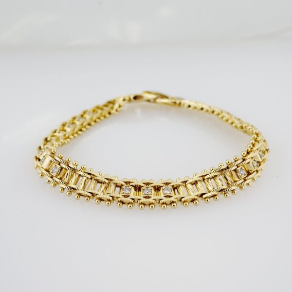 Brazalete de Acero Bañado en Oro 14k - BR025