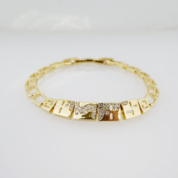Brazalete de Acero Bañado en Oro 14k - BR026