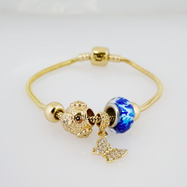 Brazalete de Acero Bañado en Oro 14k - BR018