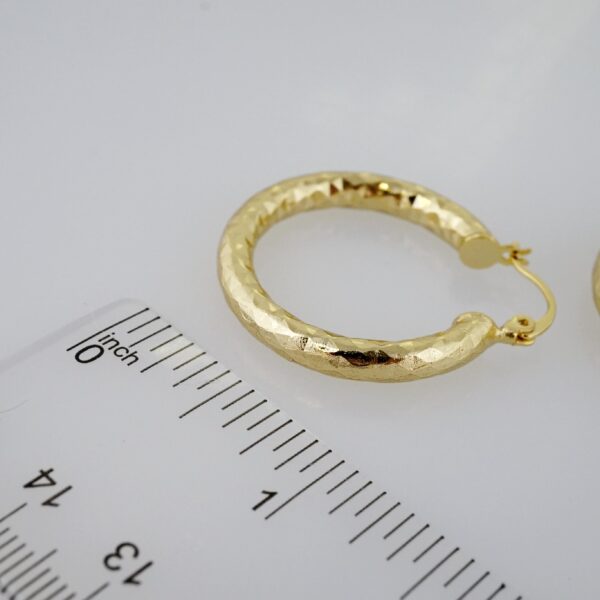Arete de Acero Bañado en Oro 14k - EA074 - Imagen 3