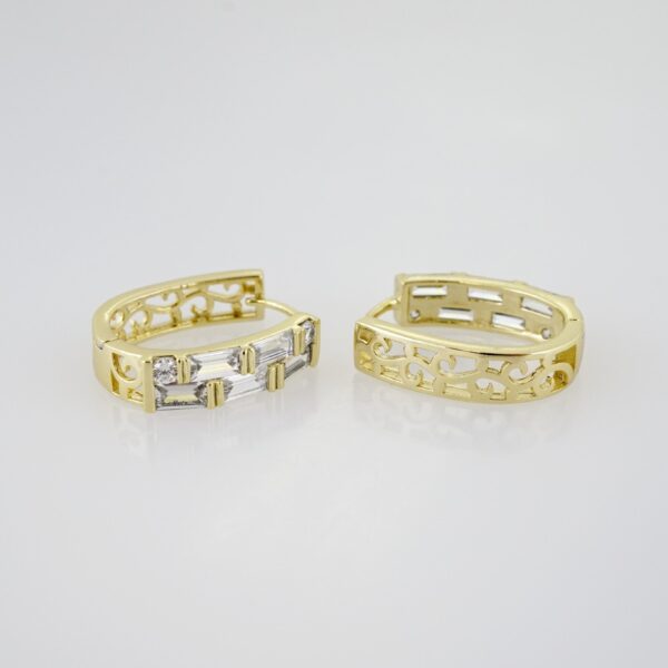Arete de Acero Bañado en Oro 14k - EA157 - Imagen 2