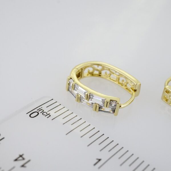 Arete de Acero Bañado en Oro 14k - EA157 - Imagen 3