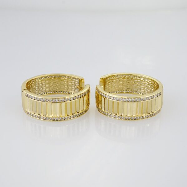 Arete de Acero Bañado en Oro 14k - EA062