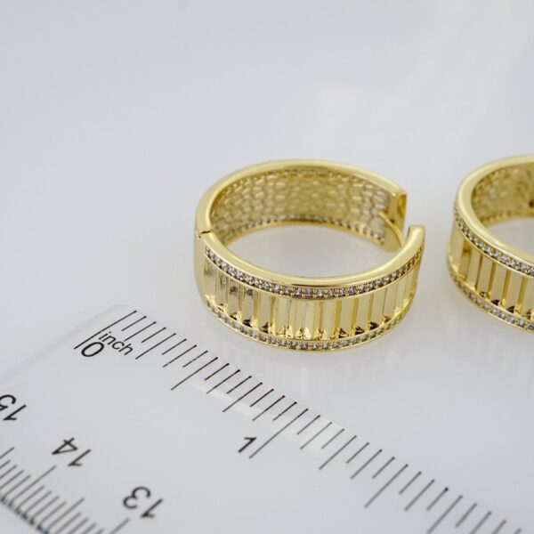 Arete de Acero Bañado en Oro 14k - EA062 - Imagen 3