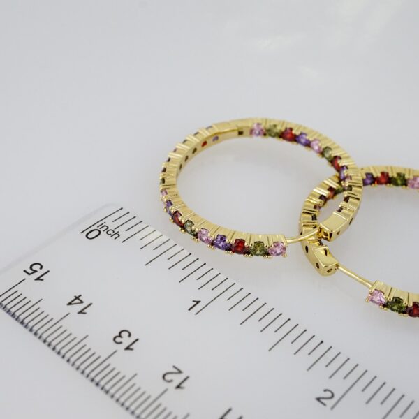 Arete de Acero Bañado en Oro 14k - EA063 - Imagen 3