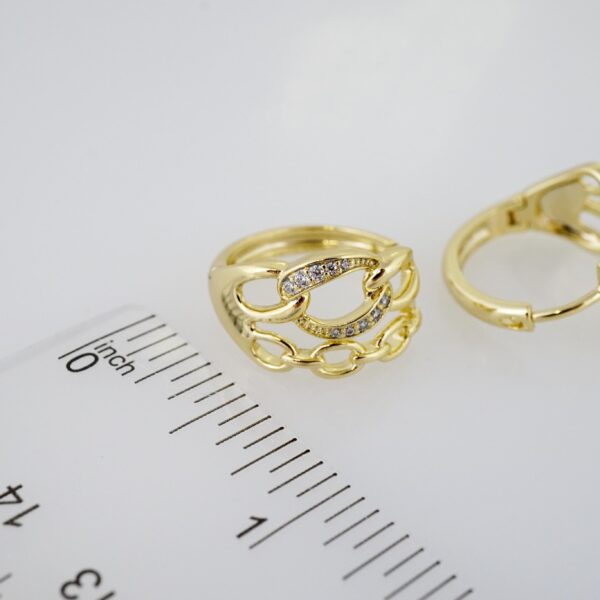 Arete de Acero Bañado en Oro 14k - EA133 - Imagen 3