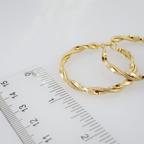 Arete de Acero Bañado en Oro 14k - EA072 - Imagen 3
