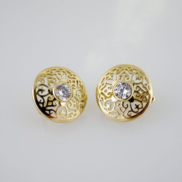 Arete de Acero Bañado en Oro 14k - EA161
