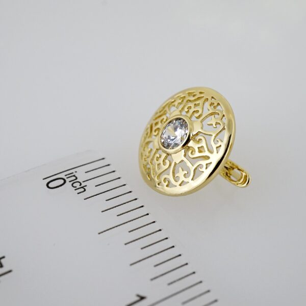 Arete de Acero Bañado en Oro 14k - EA161 - Imagen 3