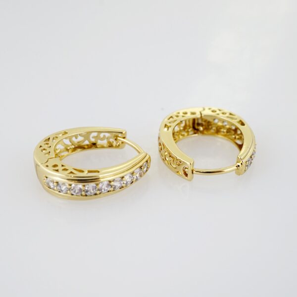 Arete de Acero Bañado en Oro 14k - EA099 - Imagen 2