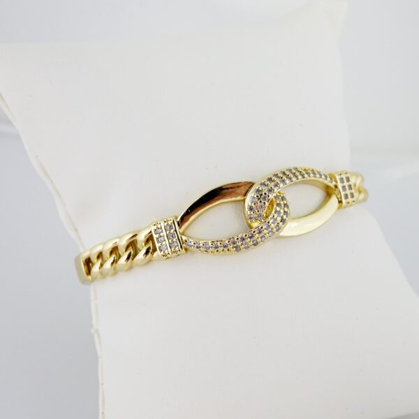 Pulso de Acero Bañado en Oro 14k - BA043 - Imagen 2