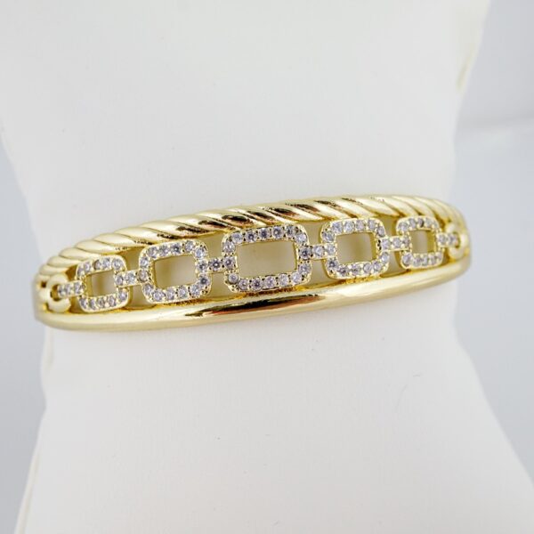 Pulso de Acero Bañado en Oro 14k - BA037 - Imagen 2