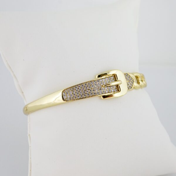 Pulso de Acero Bañado en Oro 14k - BA041 - Imagen 2