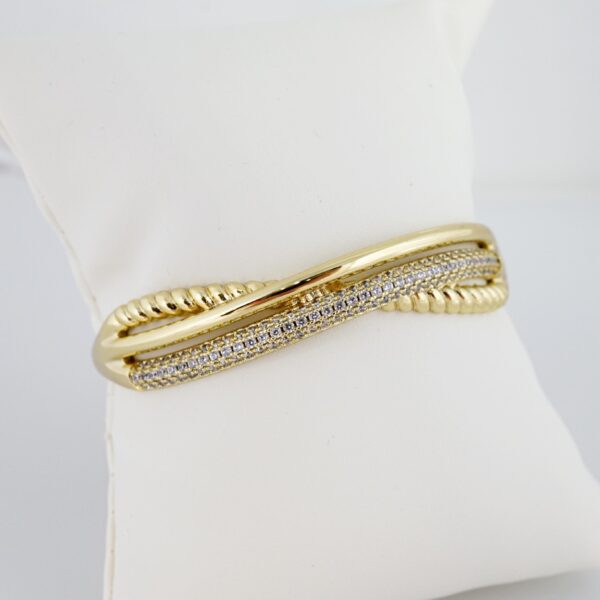 Pulso de Acero Bañado en Oro 14k - BA042 - Imagen 2