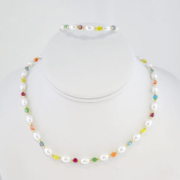 Set de Acero Inoxidable con Piedras de Colores – SET0060