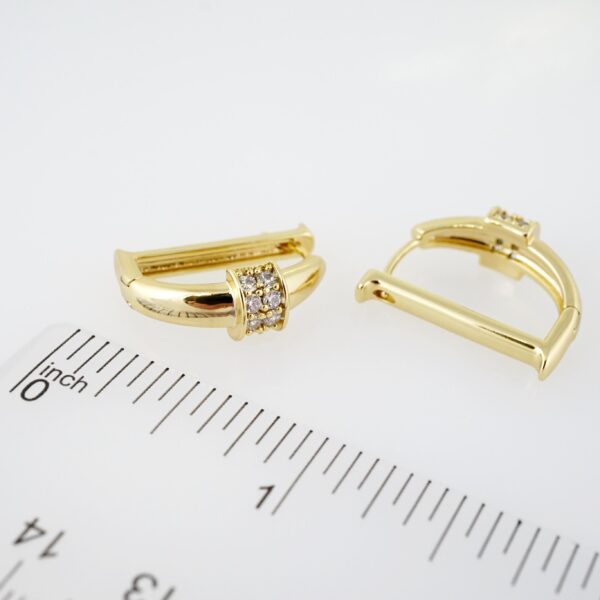 Arete de Acero Bañado en Oro 14k - EA078 - Imagen 3
