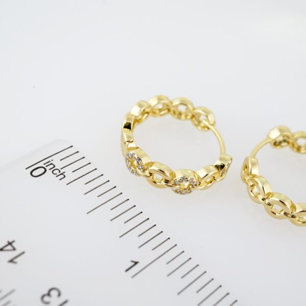 Arete de Acero Bañado en Oro 14k - EA080 - Imagen 3