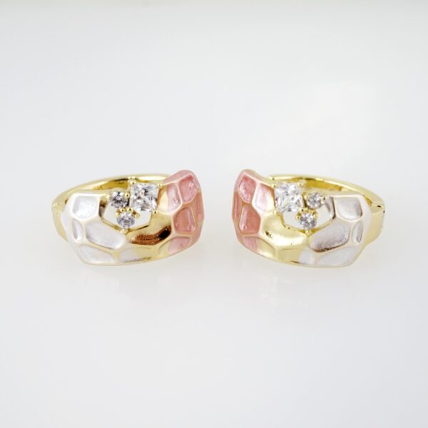 Arete de Acero Bañado en Oro 14k - EA079