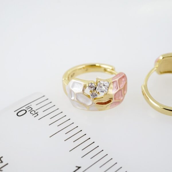 Arete de Acero Bañado en Oro 14k - EA079 - Imagen 3