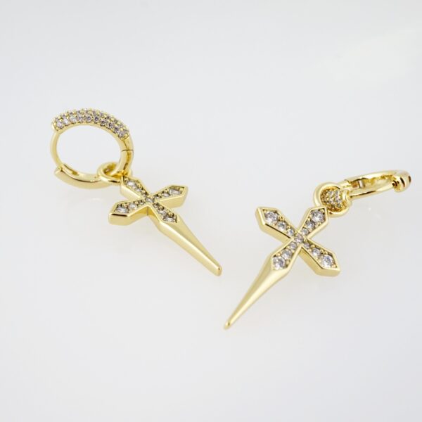 Arete de Acero Bañado en Oro 14k - EA082